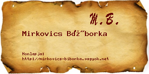 Mirkovics Bíborka névjegykártya